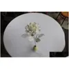 Decorative Flowers 10Pcs/Lot White Rose Artificial Flower Pe Flash For Home Wedding Decoration Single Christmas Party Fake Branch Dh9Hi