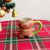 Mokken Gingerbread Man Koffiekopjes Kerst Keramische Koppels Kind Student Home Office Drinkware Ornament Jaar Geschenk 231013