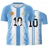 Męskie koszule chłopcy i dziewczęta flaga z Argentyny w 3D T-shirt swobodny okrągły koszulka letni sport Topmen Graphic