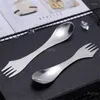 Forcelli Tavoli per campeggio e picnic Multifunzionale in acciaio inossidabile Creative Spoon Fork integrato 3 in 1