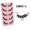 Pestañas postizas HBZGTLAD Ojo de gato 3D Pestañas naturales Fluffy Soft Cross 5 pares Manga Wispy Extension de pestañas Maquillaje 231012