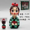 Mascot Costumes 10cm Anime Figure Demon Slayer Kimono Oiran Changes Head Shape Standing in Q Version Kneel Downfunny Tanjirou Toy Gift Model Pvc