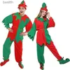 Theme Costume Christmas Santa Claus Come Family Elf Clown Cosplay Set Carnival Party New Year performance Xmas Dress For Adult Kids GiftL231013