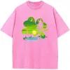 T-shirt da uomo T-shirt da uomo Mi sento molto fortunato Clover St Patricks Day T-shirt lavata da uomo 230g cotone Maglietta sbiancata divertente Maglietta candeggina hip-hop retrò MYYV