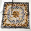 Écharpes 53 cm écharpe en soie femme léopard en dentelle d'impression carrée enveloppe bandana petit hijab smounards cravate bandeau coucheur