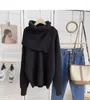 Maglioni da donna GUUZYUVIZ Maglione lavorato a maglia all'uncinetto oversize da donna Moda coreana Autunno Inverno Pullover nero Scurf Maglieria calda Top 2023