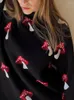 Женские свитера, пуловер с принтом грибов, женский осенний свитер с длинными рукавами и круглым вырезом, элегантный женский модный повседневный свитер 2023 года, женская одежда