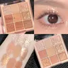 Eye Shadow 9 Colors Pearlescent Eyeshadow Palette Matte Earth Color Shiny Sequins Pigments Long Lasting Makeup 231012