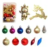 30 pçs enfeites de natal bola brilhante pacote de presente conjunto decoração da janela de natal colorido pendurado bola pingente de árvore de natal