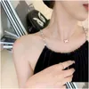 Pendant Necklaces Fashion White Fritillaria Cross X-Shaped Pendant Necklace For Women 18K Rose Gold Lock Bone Gift Jewelry Necklaces P Dh2Yx