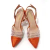 Robe chaussures 2023 design italien orange grande capacité sac de mode Nigeria dames épaule et sangle talons hauts banlieue