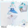 Costume a tema 2019 Snow Miku Cosplay Vocid Princess Miku Cosplay Vieni Donna Regalo di Natale Abiti Abiti Anime Cos Imposta VestitiL231013