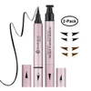 Combinaison ombre à paupières/liner 2 en 1 tampon eye-liner liquide crayon triangle joint eye-liner style chat tampon maquillage pour les yeux 2 stylos 231012