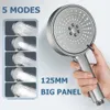 Cabeças de chuveiro do banheiro grande painel chuvas alta pressão handheld 5 modos ajustável cabeça chuveiro acessórios do banheiro 231013