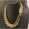 hiphop smycken män tjock miami kubansk halsband 22mm 24 1kilo gram 14k guld pläterad vanlig stil 999 silver kubansk kedja