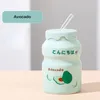 Tumbler Japon tarzı Süt Su Şişesi Porselen Saman Yoğurt Suyu Kahve Kupa Ev Mutfak İçecek Yazılımı Açık Hava İçme 231013