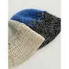 ベレー帽ニッチデザイナーコットンスレッド手編みの色コントラストフィッシャーマンハット夏の薄いかぎ針編みの太陽盆地潮