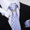 Neck Ties Fashion Designer Neckties Sets With Square Jacquard Weave Burgundy Navy Towel Cufflinks Gold Ring Ties Suit For Man 231013