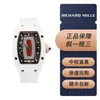 Richarmill horloge Automatische mechanische horloges polshorloge Swiss Seires RM0701 Rode lip Witte keramische zijkant Rose gouden plaat Gezicht Volledige T diamant Diameters 456