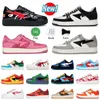 Bapesta Casual Chaussures Designer Sta Star Low SK8 hommes femmes mode hommes baskets gris noir cuir verni vert blanc ABC camo bleu rose daim baignade singe femmes baskets