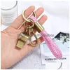 Nyckelringar väver Key Ring Retro Bronze Heart Whistle Owl Fish Charm Keychain Handväska hänger Fashion Jewelry Will och smycken Dh95g