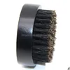 Brosses de nettoyage Poils de sanglier naturels Barbe Portable Manche en bois noir Salle de bains Brosse faciale Ménage Mas Outils de beauté Drop Deli Dhmcn