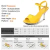 Dress Shoes Summer Candy Color Patent Leather Sandals Buckle Straps Platform Peep Toe Thin Women Crystal Heel 10cn High Sexy Heels 231013