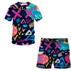 Survêtements pour hommes 2023 Été Art Peinture Costume à manches courtes pour enfants Impression 3D Homme / Femme Casual Mode Shorts T-shirts Tops