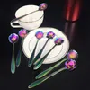 Rainbow Stainless Steel Tableware Creative Flower Spoon Mini Stirring Spoons Ice Cream Sugar Coffee Mixing Spoon Pceul