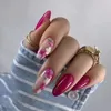 False Nails 24st Box Fresh Floral Almond Press On Löstagbar Fake Nail Tip Purple With Design Manicure Patches 231013