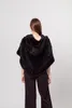 Scarves Knitted Cape Mini Shawl With Hood 210721 Oversize Style 2023 Women Pullover Black Furry Stole