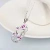 Pendentif Colliers Huitan Rose Fleur Rouge Collier À La Main Émail Floral Esthétique Cou Accessoires Pour Femmes De Mariage Chic Bijoux