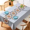 Table Cloth PVC Tablecloth Waterproof And Oil Disposable National Wind Cloth_AN2133