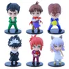 Costumi mascotte 6 pezzi / 1 set Anime Yuyu Hakusho 10 cm Figura anime Yuusuke Urameshi Kurama Fleeting Shadow Pvc Action Figure Modello adulto Giocattoli bambola