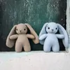 Poupées en peluche mignon tricoté bébé peluche lapin jouet dessin animé à la main lapin jouets né poignée enfant début dormir douche cadeaux 231013