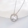 Hänghalsband 11.11 Lyxig fyrkantig halsband för tjejfest trendiga geometriska kvinnors smycken gjorda med kristaller från Österrike