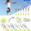 Nyckelringar 60st mini Tennis Racket Keychain Key Ring Fashionable Alloy Ball Split för Sport Lovers Team