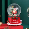 Juldekorationer Jul snö Globe Music Box Luminous Crystal Ball Santa Claus Glass Ball Desk Decoration Ornament Office Home Decor Xmas Gift 231012