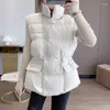 Coletes femininas Mulheres Parkas Sem Mangas Cor Sólida Botão Coberto Zipper Bolsos High Street Outerwear Cardigan Casual Outono 2023