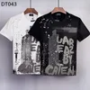 DSQ Phantom Kaplumbağa Erkek Tişörtleri Erkek Tasarımcı Tişörtleri Siyah Beyaz Sırt Serin T-Shirt Erkekler Yaz Moda Soath Street T-Shi2981