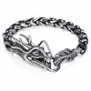Davieslee Dragon Head Men's Bracelet Male 316L Stainless Steel Bracelet Wheat Link Chain Punk Jewelry 9mm 21 5cm DLHB450 2106198L