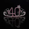 Hair Clips Fashion Rhinestone Crown Birthday Party Favours Pink Luxury Crowns