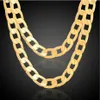 Men Women Hip Hop Punk 7MM 10MM 12MM 18K Real Gold Plated 1 1 Figaro Chain Necklaces Fashion Costume 24inch Long Necklaces Jewelry3191