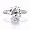 Hele-klassieke 925 sterling zilveren ring set ovaal geslepen 3ct diamant cz engagement trouwring ringen voor vrouwen bruids bijoux273v