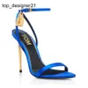 New 23ss Heel heel Elegant Brand Women Shoes Padlock Pointy Naked Sandals Shoes Party Hardware Lock and key Woman Metal Stiletto Dress high heels