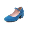 Dress Shoes Oversize Large Size Big Square Toes Thick Heel Fashion Trend Pumps Women Banquets Wedding Simple And Elegant