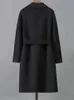 Mulheres misturas de lã topcoat casaco de lã dupla face mulheres outono inverno espessamento ulster manga completa moda cor sólida elegante jaqueta overknee 231013