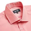 Mäns casual skjortor hi-tie persika rosa solid vanlig siden korta ärmar herrar vår sommar hawaii skjorta man andas mjuk formell gåva