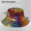 Merkabah와 Life of Life Reflective Bucket Hat Men 여성 야외 선 스크린 해변 모자를 가진 Metatron 's Cube Berets