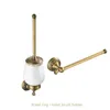 Toilet Brushes Holders Toliet Accessory Set Solid Brass Toilet Brush Holder 2-piece Bathroom Accessories Roll Paper Bronze Towel Ring 231013